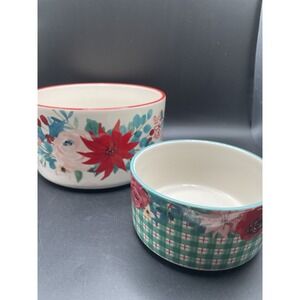 The Pioneer Woman Wishful Winter Warm 2PC Round Ceramic Nesting Bowls